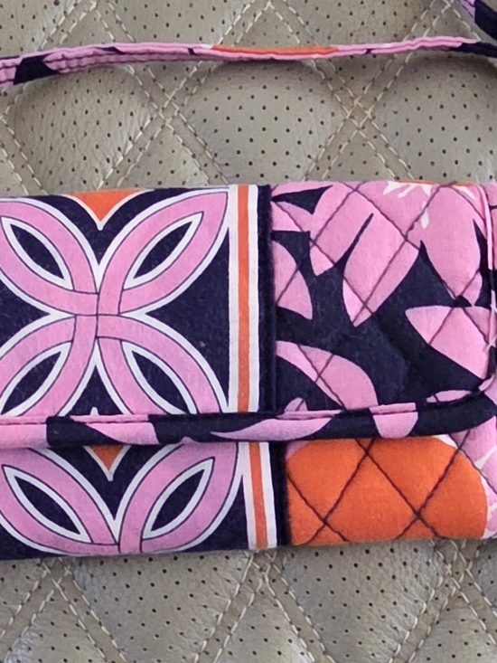 Vera Bradley Handbags - Vera Bradley Pink Navy Orange Quilted Crossbody Bag